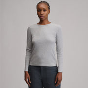 Women's Softline Rib Long-Sleeve Crew - Light Hthr Gray