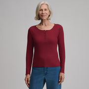 Women's Softline Rib Long-Sleeve Henley - Blossom