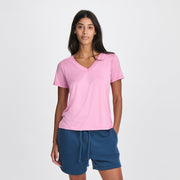 Women's Surreal Travel V-Neck T-Shirt - Misty Rose