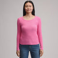 Women's Long-Sleeve Hacci Ribbed Top