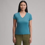 Women's Everyday Short-Sleeve V-Neck T-Shirt - Azure
