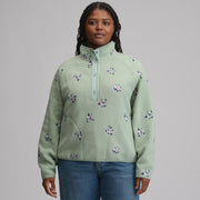 Women's Plush Fleece Snap-Mock Pullover - Embroidered - Limestone