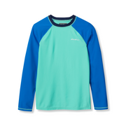 Boys Sea Spray Ls Rashguard Tee - AQUAMARINE