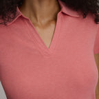 Women's Everyday Short Sleeve Collared Split Neck