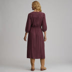 Women's Plaid Button Front Belted Midi Dress
