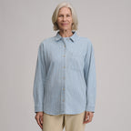 Women's Long-Sleeve Denim Boyfriend Overshirt