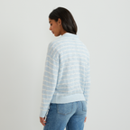 Women's Slub Stripe Crew Neck Sweater