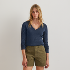 Women's Everyday Long-Sleeve V-Neck T-Shirt