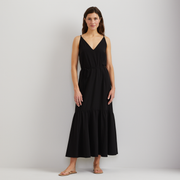 Women's Rio Textured Tiered Midi Dress - Black