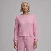Women's Long-Sleeve Cozy Rib Crew - Blush