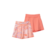 Girls Trail Active Skort - Print 2-Pack - CORAL REEF