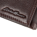 EB Signature Logo Leather Trifold Wallet