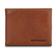 EB Signature Logo Leather Flip Id Bifold Wallet - Tan