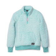 Girls Fireside Plush 1/4 Zip - AQUA