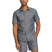 Men's Camano Short-Sleeve Shirt - Solid - Med Indigo
