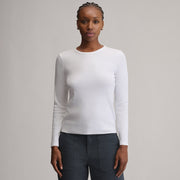 Women's Softline Rib Long-Sleeve Crew - White
