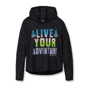 Girls Graphic Ultrasoft Hoodie - CHARCOAL HEATHER
