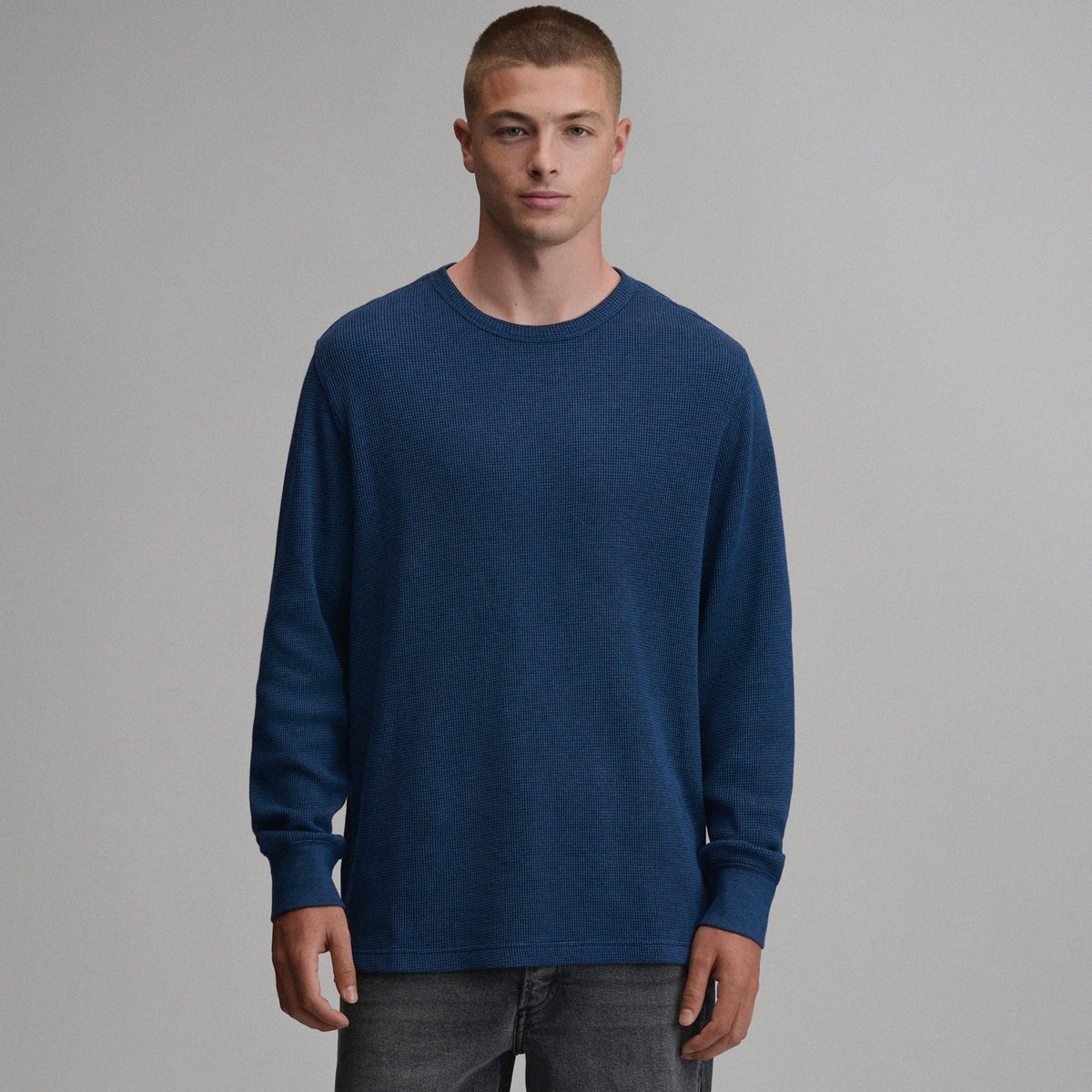 Men's Plaited Waffle Thermal Crew