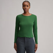 Women's Softline Rib Long-Sleeve Crew - Asparagus