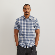 Men's Short-Sleeve Pack It 3.0 Seersucker Shirt - Blue