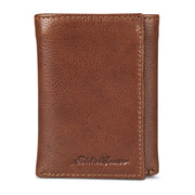 EB Signature Logo Leather Trifold Wallet - Tan