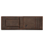 Money Clip Bifold Leather Wallet With Embossed Sasquatch