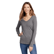 Women's Fav Long-Sleeve V-Neck T-Shirt - Med Htr Gray