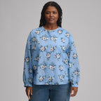 Women's Long-Sleeve Collarless Button-Down Shirt