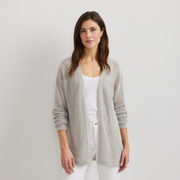 Women's Open-Front Cardigan - Lt Htr Gray