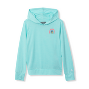 Girls Sea Spray Hooded Shirt - AQUA