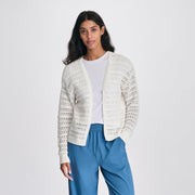 Women's Open Stitch Cardigan - White