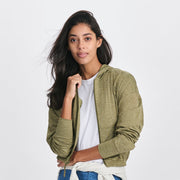Women's Sightseer Cropped Full-Zip Hoodie - Dusty Sage