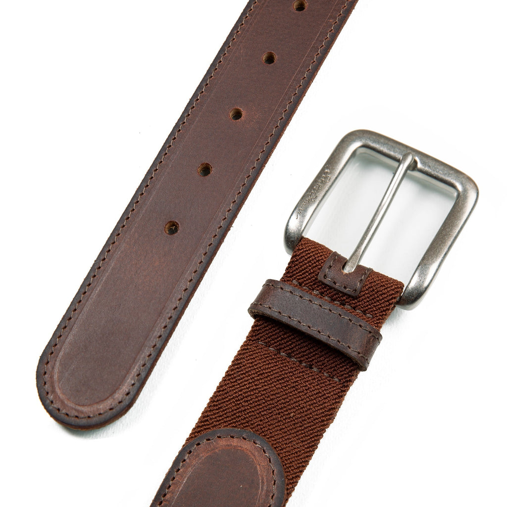Men's Rugged Leather Belt With Stretch Tab