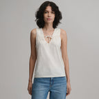 Women's Sunwashed Cotton Tie Front Tank