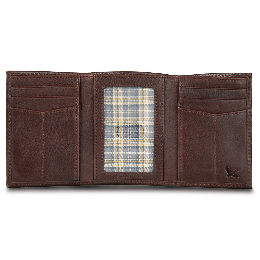 EB Signature Logo Leather Trifold Wallet