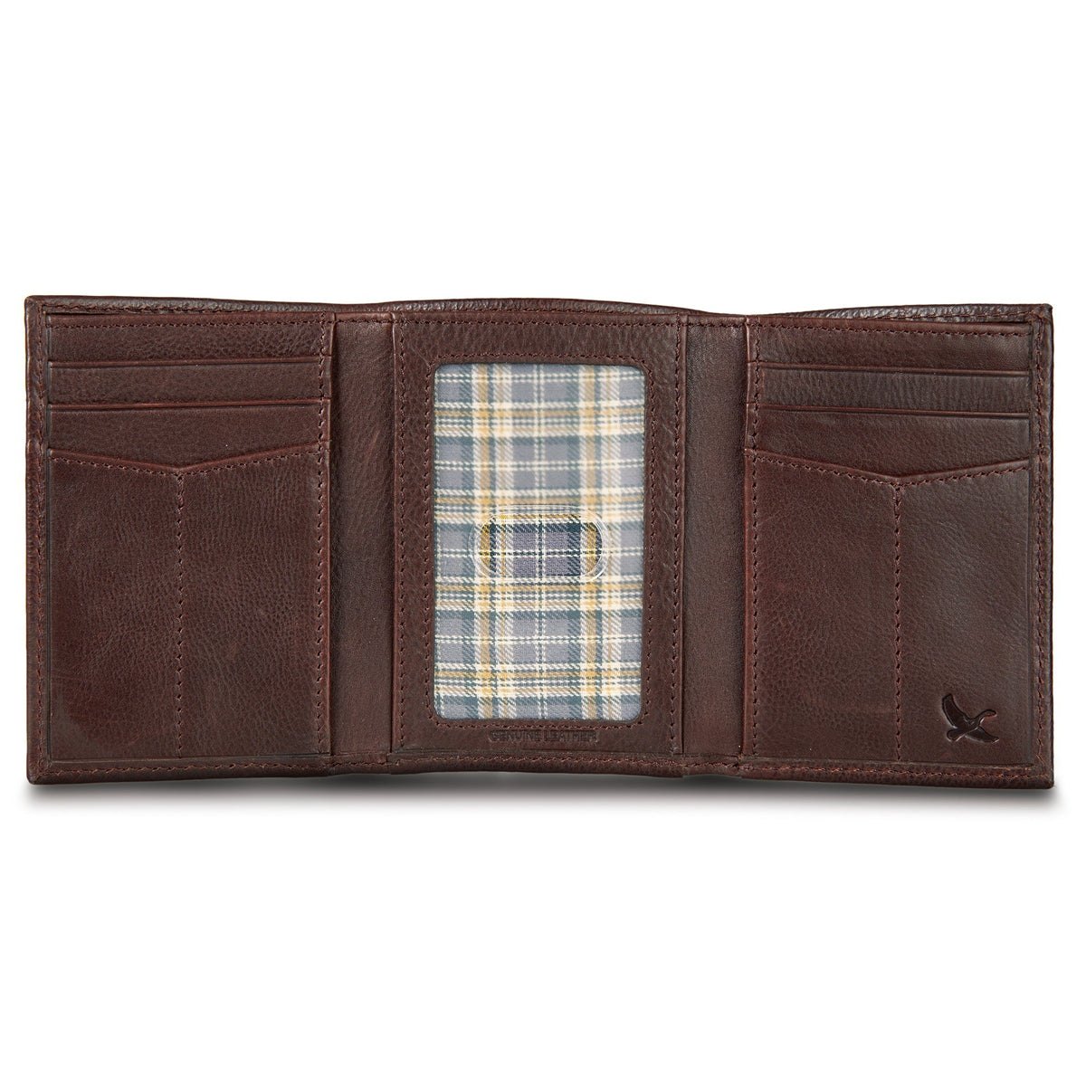 EB Signature Logo Leather Trifold Wallet