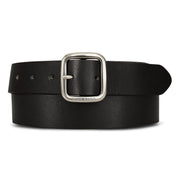 Women's Center Bar Leather Jean Belt - Black
