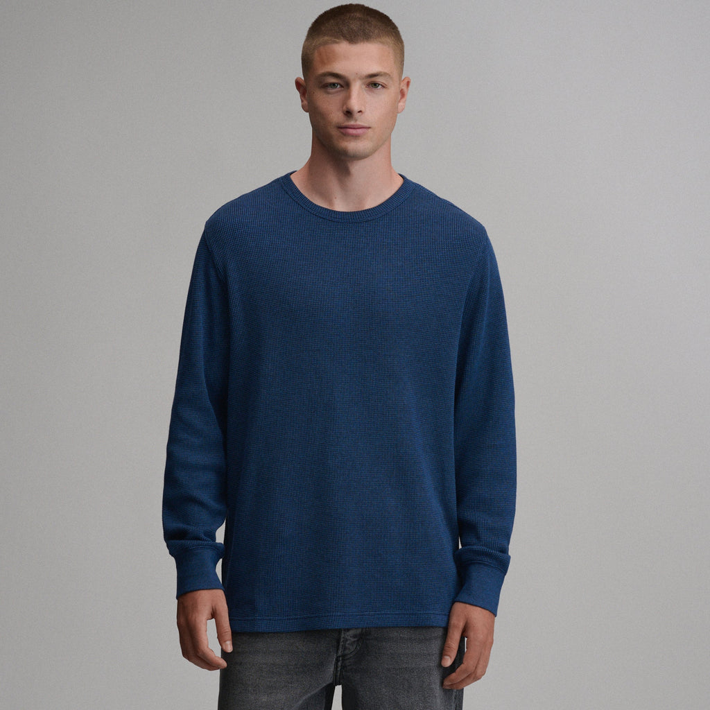 Men's Plaited Waffle Thermal Crew