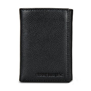 EB Signature Logo Leather Trifold Wallet - Black