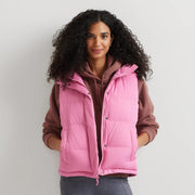 Women's Ketchum Short Down Hooded Vest - Deep Pink