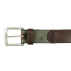 Men's Rugged Leather Belt With Stretch Tab And Sasquatch Design